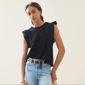 Anthropologie Lisabetta Ruffled sweater tank